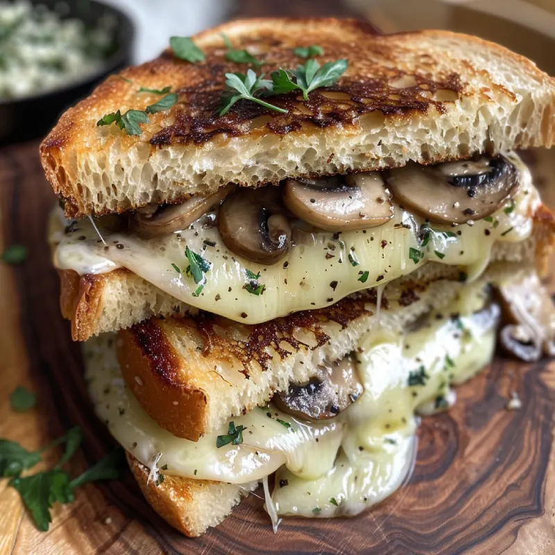 You are currently viewing Garlic Mushroom Grilled Cheese