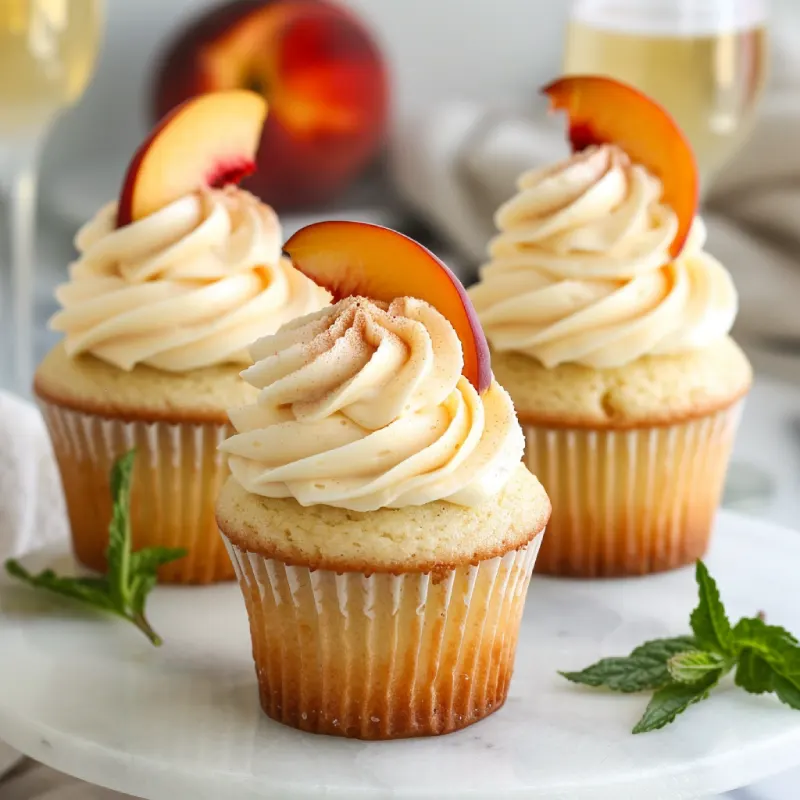 Read more about the article Peach Bellini Cupcakes